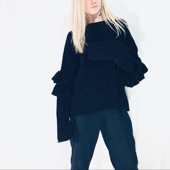 Mossimo Supply Co. Sweaters - • the velour ruffle sleeve
